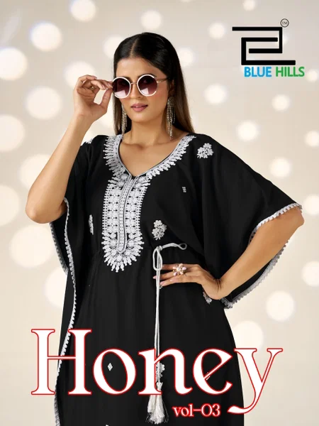 Honey Vol 3 By Blue Hills Fancy Rayon Kaftan Style Kurti 